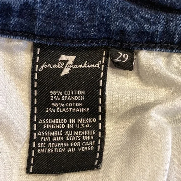 7 for all Mankind size 29 Skinny Ankle Medium Wash Destoyed Jeans (ABBA) - Picture 9 of 11